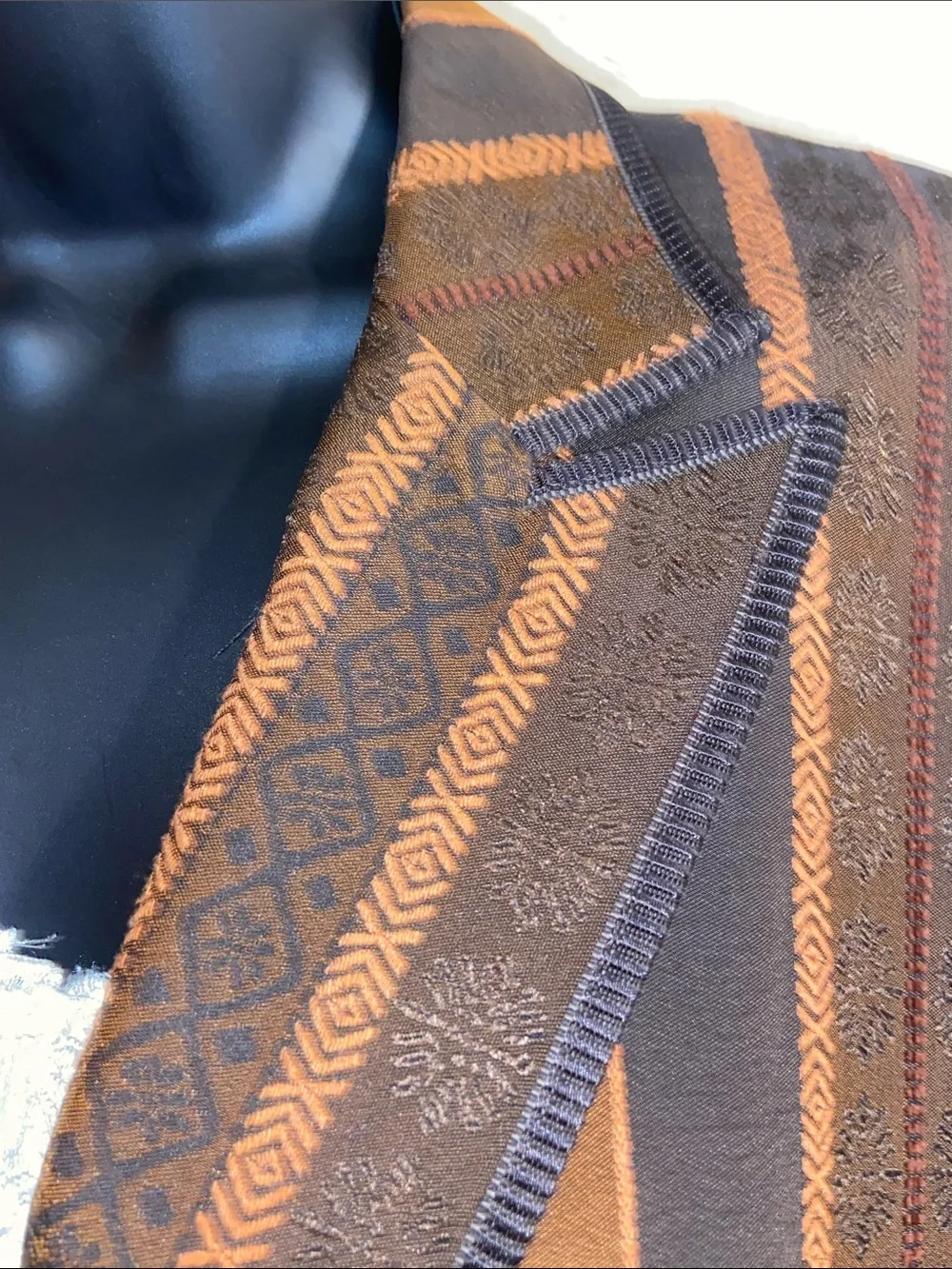 Y2K BASLER AUTUMN BLAZER Brown Rust Stripes (2004-2009)